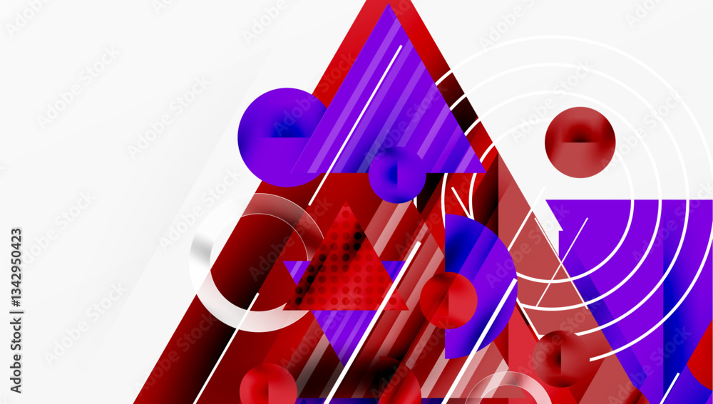 Poster sleek abstract background - layered triangles with vibrant gradient tones. semi-transparent shapes a