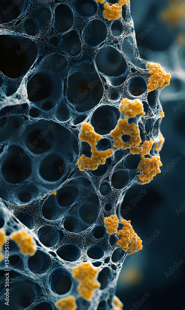 Poster intricate nanostructure framework with aggregated elements reveals complex material composition