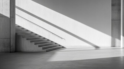 Obraz premium Modern Staircase Interior Sunlight Shadows