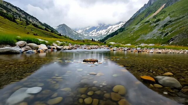 Serene Mountain River Landscape