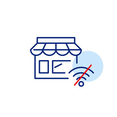 Store and no wi-fi . Shopping app disconnected. Pixel perfect, editable stroke vector icon