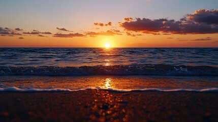 Vast Blue Sky with Fluffy White Clouds Creating a Calm and Peaceful Mood
