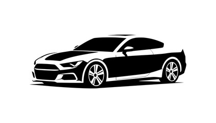 Sports car silhouette on white background