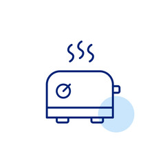 Fototapeta premium Toaster with hot waves. Kitchen appliances for cooking breakfast toasts. Pixel perfect, editable stroke vector icon