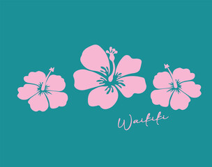 Hawaii flower tropical hibiscus surfer surf  floral funny summer slogan beach beachy ocean flowers swimwear maui tropics Tee t-shirt logo artwork typography tote badge emblem crest Fashion © melissa