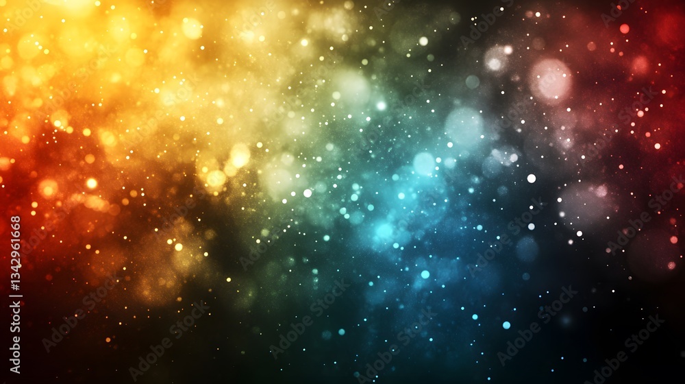 Poster abstract background filled with bokeh and colorful blended light