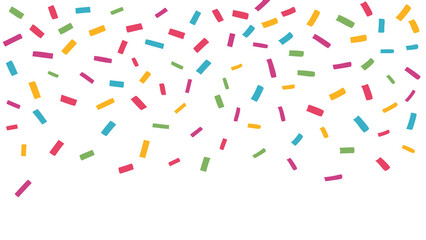Falling colorful confetti isolated on transparent background. Png