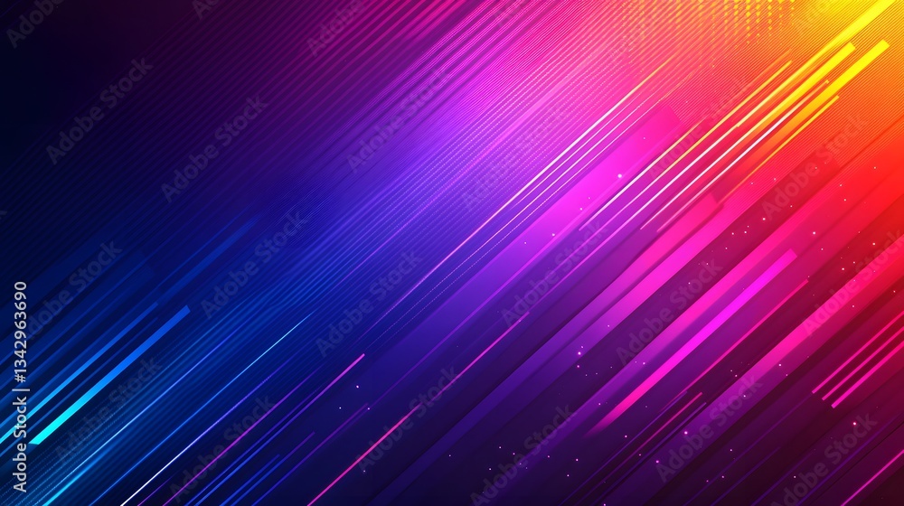 Poster a colorful abstract image featuring angled lines and gradients of vibrant hues