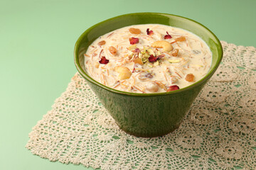 Sheer khurma or sheer khorma is a festival vermicelli pudding prepared by Muslims on Eid ul-Fitr and Eid al-Adha in Pakistan, Afghanistan, India and parts of Central Asia.