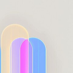 Abstract design featuring soft pastel arches blending in a smooth gradient, creating a calming visual effect.