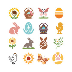 Easter creative vector clip art logo collection