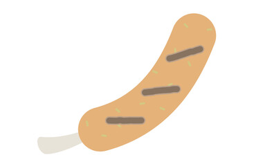 骨付きソーセージのベクターイラスト シンプル 加工肉
