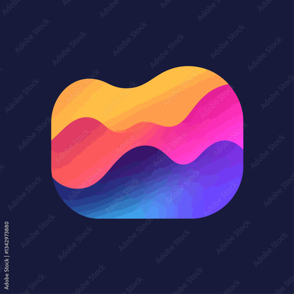 Poster abstract gradient wave design with vibrant colors on dark background