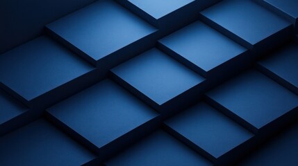 Obraz premium Abstract Blue Cubes: A 3D Geometric Pattern