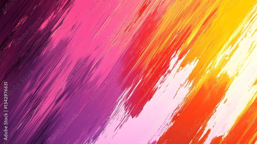 Poster diagonal brushstrokes of varied colors create an abstract artistic expression