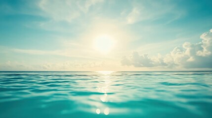 Obraz premium Calm ocean sunrise, tropical beach background