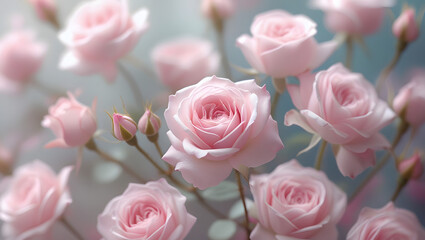 Whispers of Pink A Bouquet of Delicate Roses 
