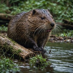 otter on a tree