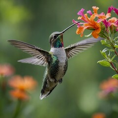 Fototapeta premium hummingbird on flower