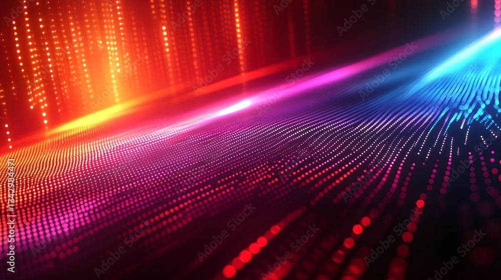 Aufkleber abstract digital illustration displays glowing dots in dynamic colorful gradients