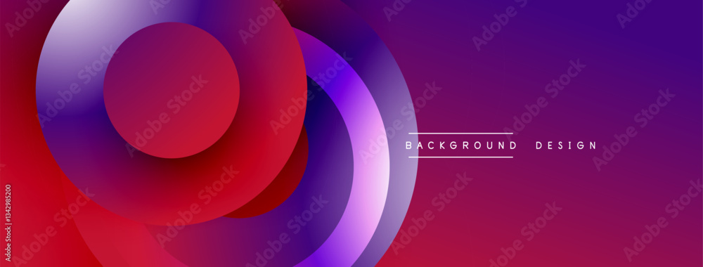Poster Layered circular shapes in vivid colors form a gradient-rich abstract design with smooth transitions, depth effects, and a modern, futuristic aesthetic
