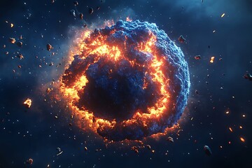 Exploding Planet for Cosmic Destruction, Space Debris.