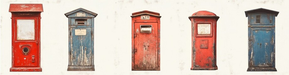 Vintage Postboxes in Assorted Colors