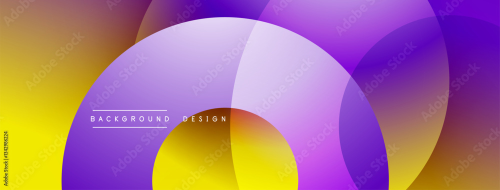 Poster Abstract composition with layered circular elements, blending gradients and soft transitions, creating a sense of depth, motion, and visual harmony