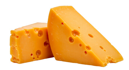 Vibrant Orange Cheddar Cheese Wedges Close Up Studio Shot