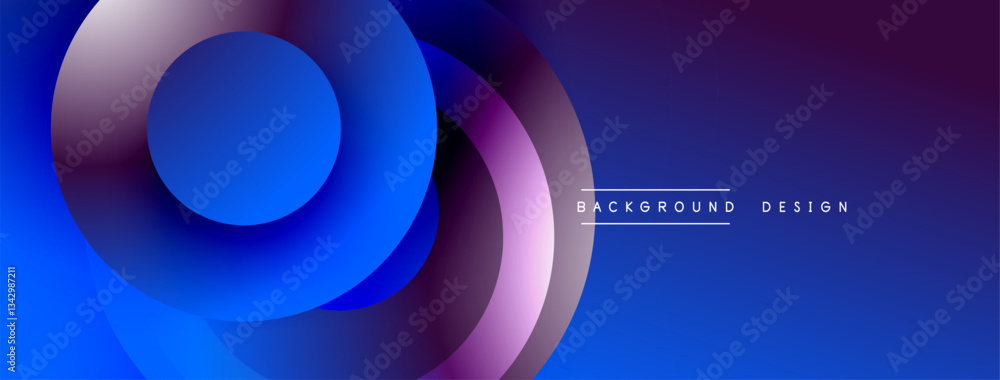 Poster Layered circular shapes in vivid colors form a gradient-rich abstract design with smooth transitions, depth effects, and a modern, futuristic aesthetic
