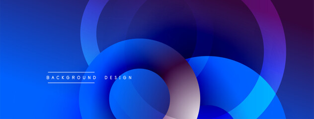 Layered circular shapes in vivid colors form a gradient-rich abstract design with smooth transitions, depth effects, and a modern, futuristic aesthetic