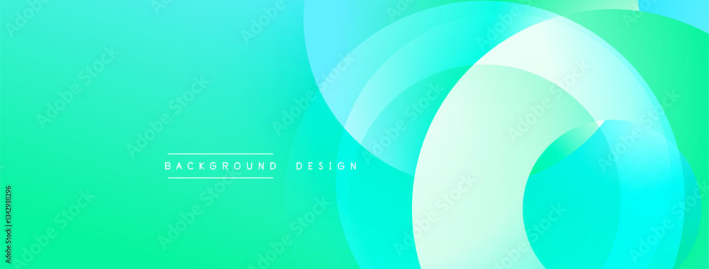 Poster Layered circular shapes in vivid colors form a gradient-rich abstract design with smooth transitions, depth effects, and a modern, futuristic aesthetic