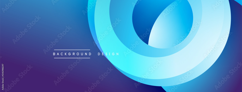Poster Layered circular shapes in vivid colors form a gradient-rich abstract design with smooth transitions, depth effects, and a modern, futuristic aesthetic