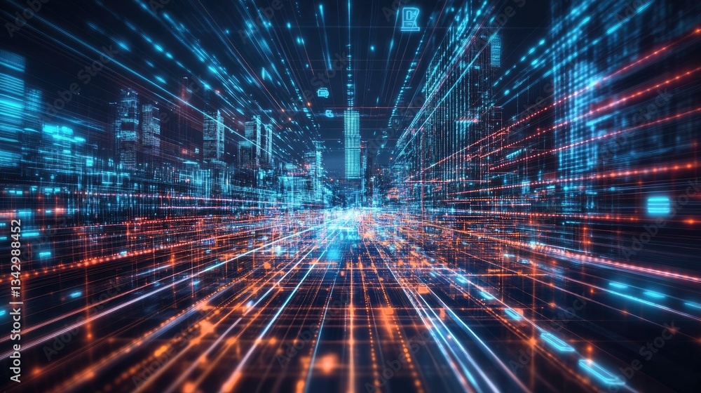 Poster ai-enhanced navigation system for smart urban transport, displaying real-time traffic insights and p