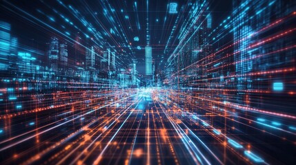 Fototapeta premium AI-enhanced navigation system for smart urban transport, displaying real-time traffic insights and predictive routing.