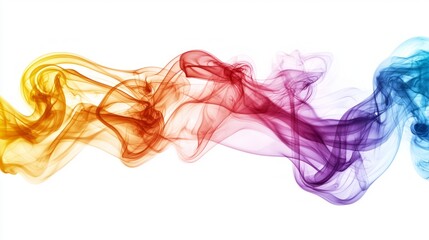 A colorful smoke trail with a rainbow of colors
