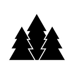Obraz premium Minimalist fir forest solid black icon