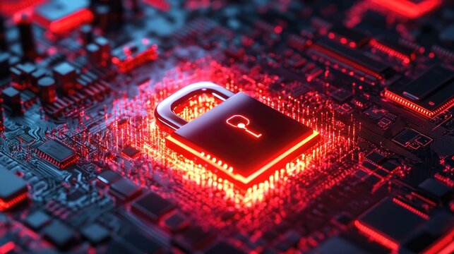 A data security firm logo featuring a digital computer lock embedded in a glowing PC screen.