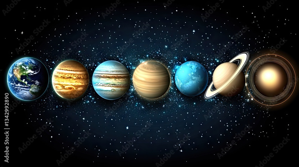 Canvas Prints solar system planets in space (8)