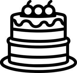 Cake and Dessert Icon – Layer Cake for Celebration Sweet Moment