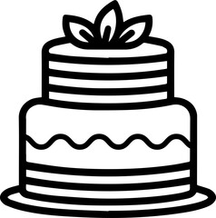 Cake and Dessert Icon – Layer Cake for Celebration Sweet Moment