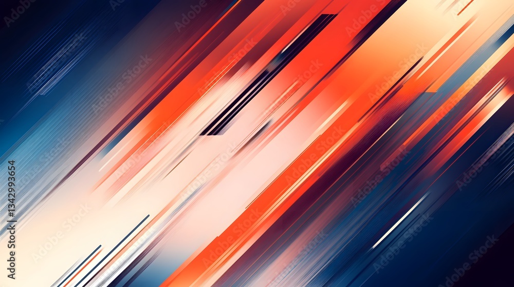 Poster colorful abstract digital art featuring overlapping lines and gradients