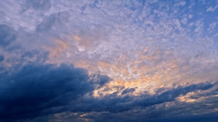 nice sundown goldish clouds on the sky bg - photo of nature
