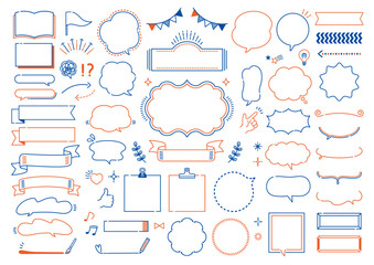 ポップでかわいい線の吹き出しセット