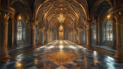 Obraz premium Grand Palace Hall: A Golden Age Interior