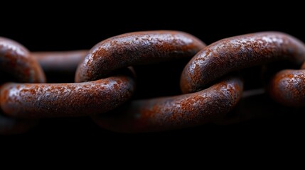 Fototapeta premium Rusted metal chain links close up