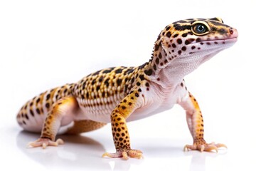 Obraz premium A small lizard with a striped tail and a yellow and brown body