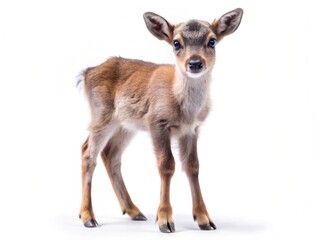 Fototapeta premium cute baby deer on white background full length