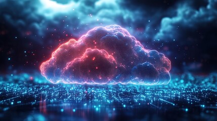 Obraz premium A glowing holographic interface showcasing futuristic weather models 