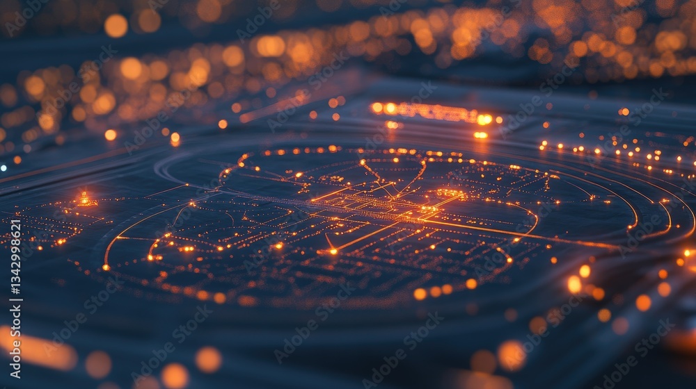 Poster a futuristic air traffic control interface with gps-powered flight path optimization and real-time a